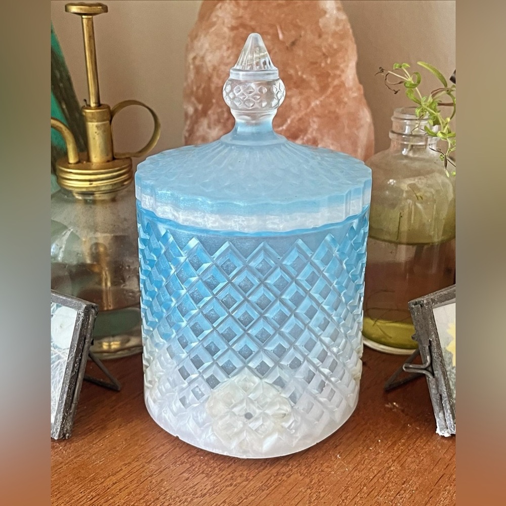 Ocean Blue and Sand Dollar Vanity Jar